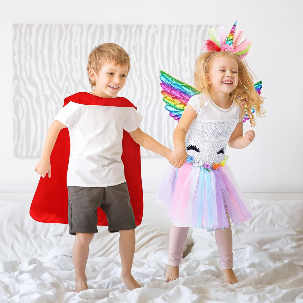 Girls Dress up Trunk Girl Pretend Play Costumes,12pcs Role Play Set | with Supergirl Hero Costumes for Toddler Little