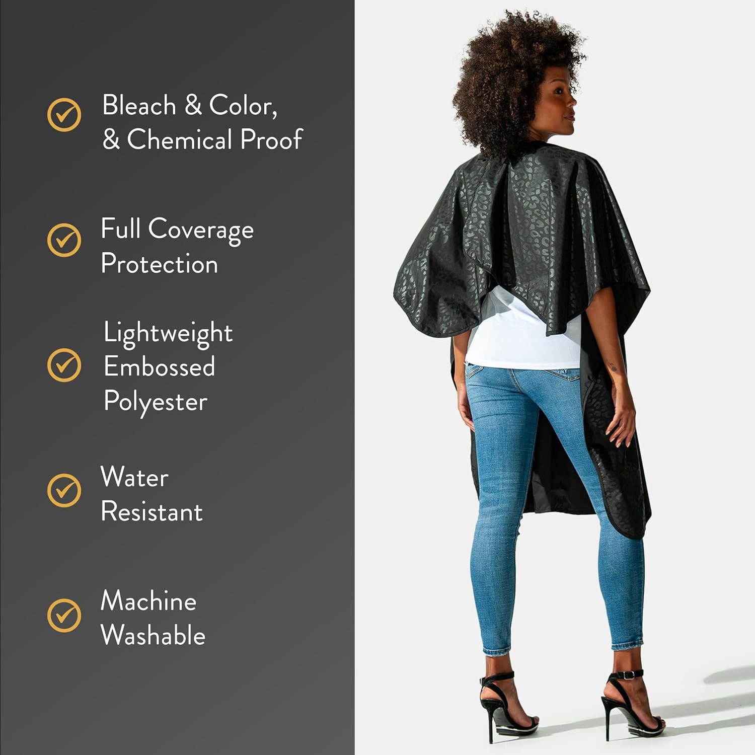 Black Jaguar Bleach-Proof All Purpose Styling Cape
