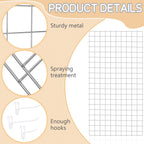 6 Pcs Commercial Grade Gridwall Panels for Display, Heavy Duty Wire Grid wall Display Rack Metal wall Mount Grid with
