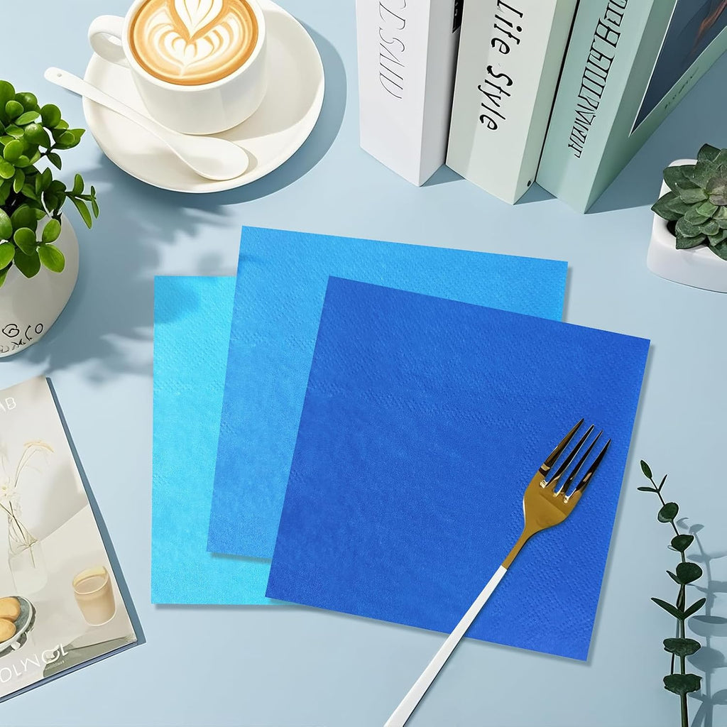 300 Count Dusty Blue Beverage Cocktail Napkins