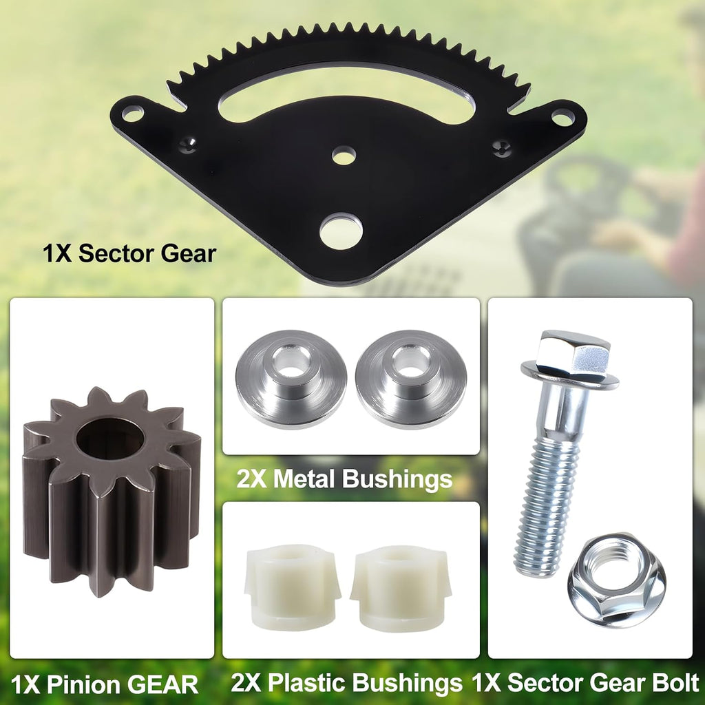 25 Teeth Steering Sector Gear Kit Steering Sector Pinion Gear Rebuild Kit Replacement Compatible with John Deere L105