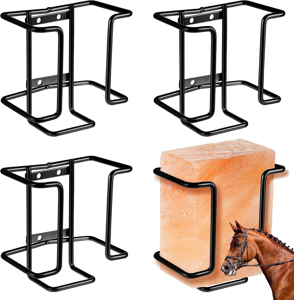 4 Pack 4lb Salt Block Holders for Deer Horses Goat, Black