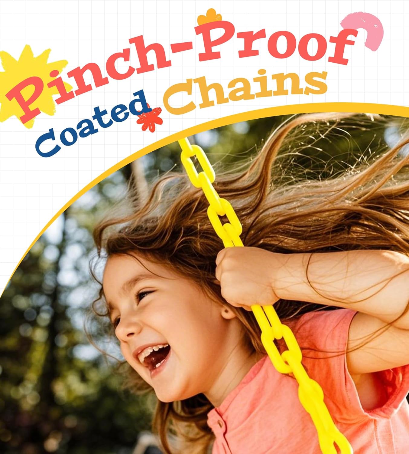 Heavy Duty Swing Seat, Kids Swing with 66" Rust-Resistant Chains, Swing Set Accessories Replacement with Quick Links