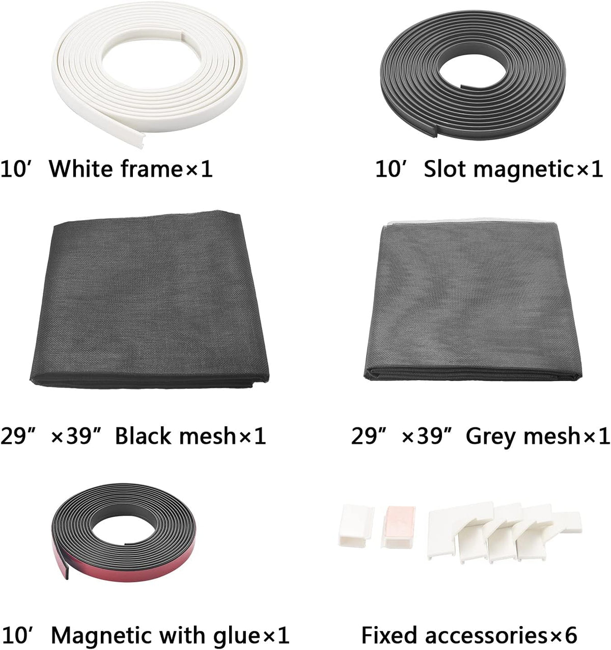 Adjustable Magnetic Seamless Fiberglass Window Screen Replacement Kit - Ventilation and Vents Window Screen Repair