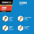 Trim Screws, #8 x 2-1/2in, 131 Pieces, Bronze