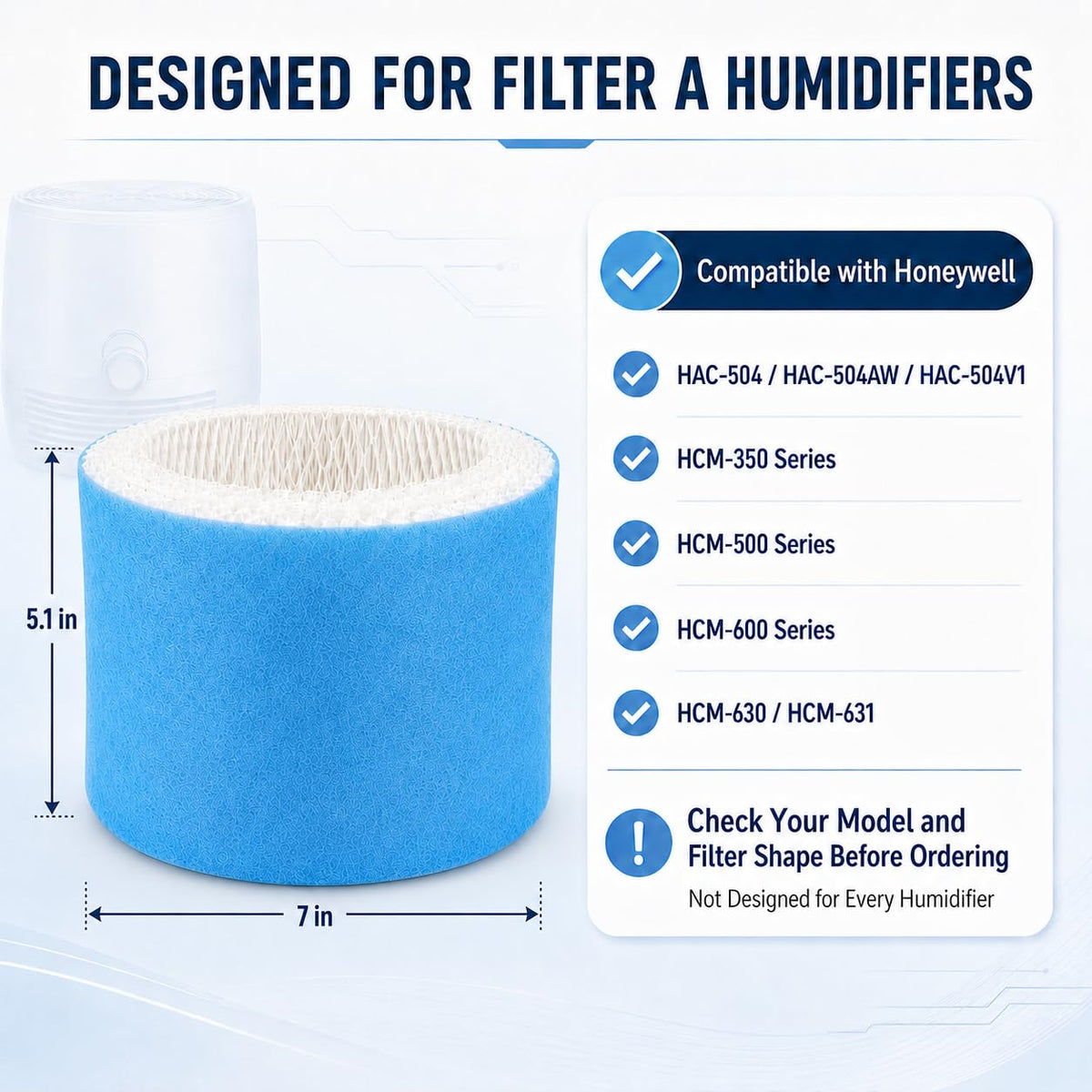 HAC-504 Humidifier Filter A Replacement Compatible with Honeywell HCM-350