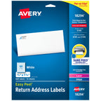 Printable Return Address Labels, Sure Feed Technology, 2/3" x 1-3/4", White, Laser & Inkjet Compatible, 600 Blank