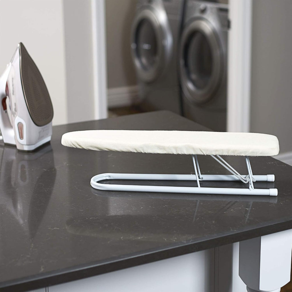 Basic Sleeve Mini Ironing Board | Natural Cover and White Finish | 4.5" x 20" Ironing Surface