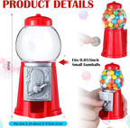 12 Pack Mini 5" Red Gumball Machine Plastic Candy Dispenser