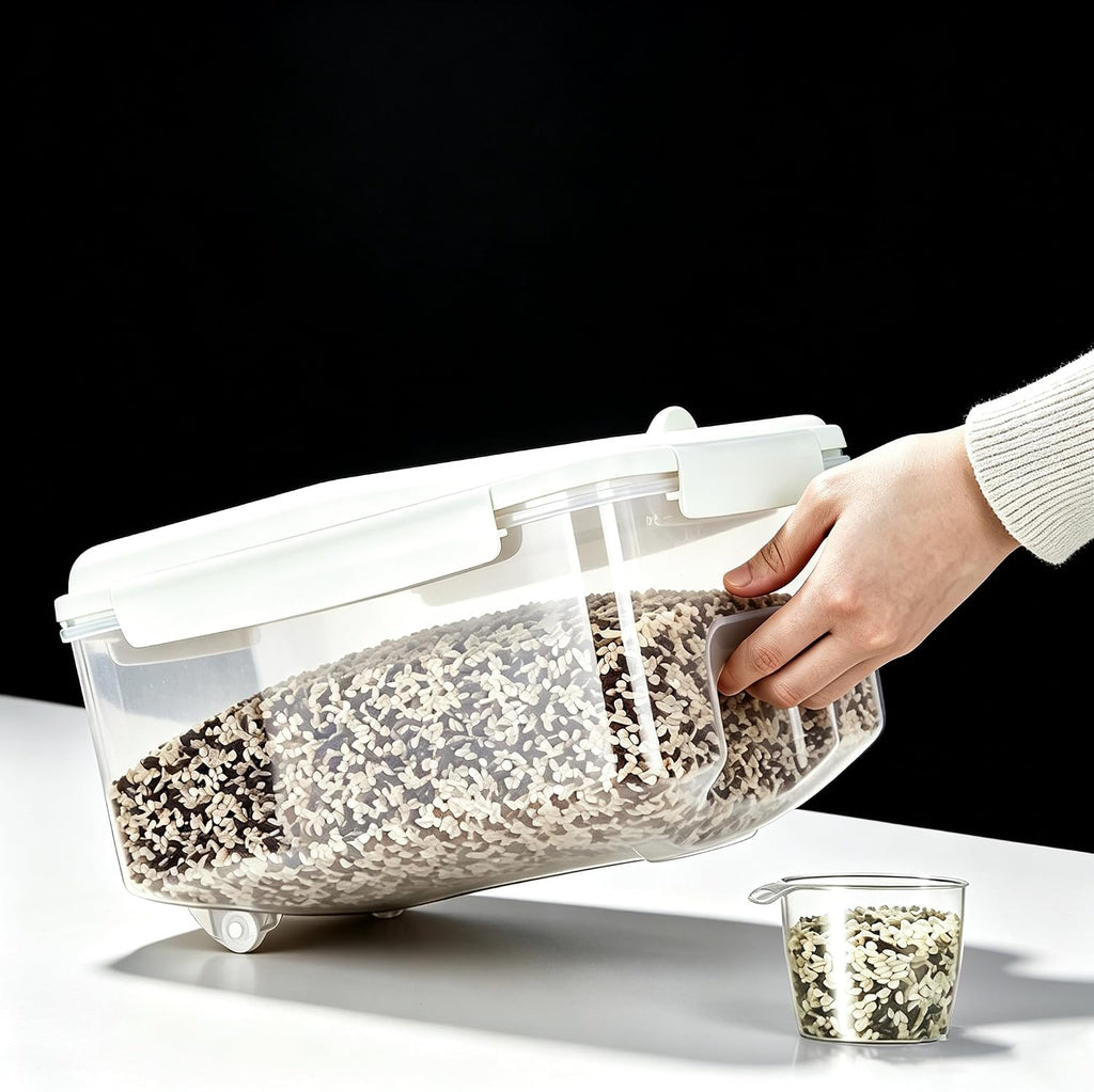 10 lb Airtight Flour Storage Container, BPA-Free, White