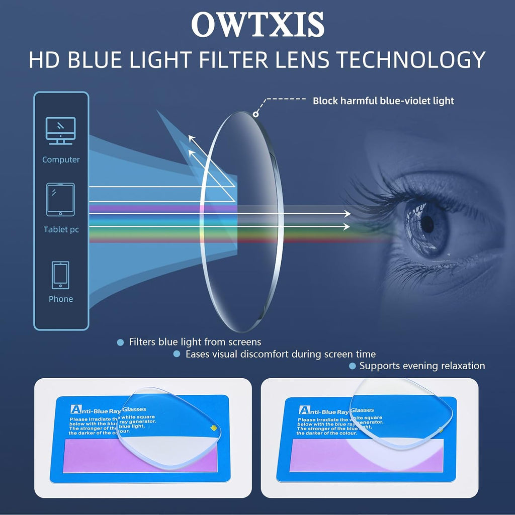 Blue Light Blocking Reading Glasses - Slim Pocket Readers with Pen Clip Case Mini Lightweight Readers