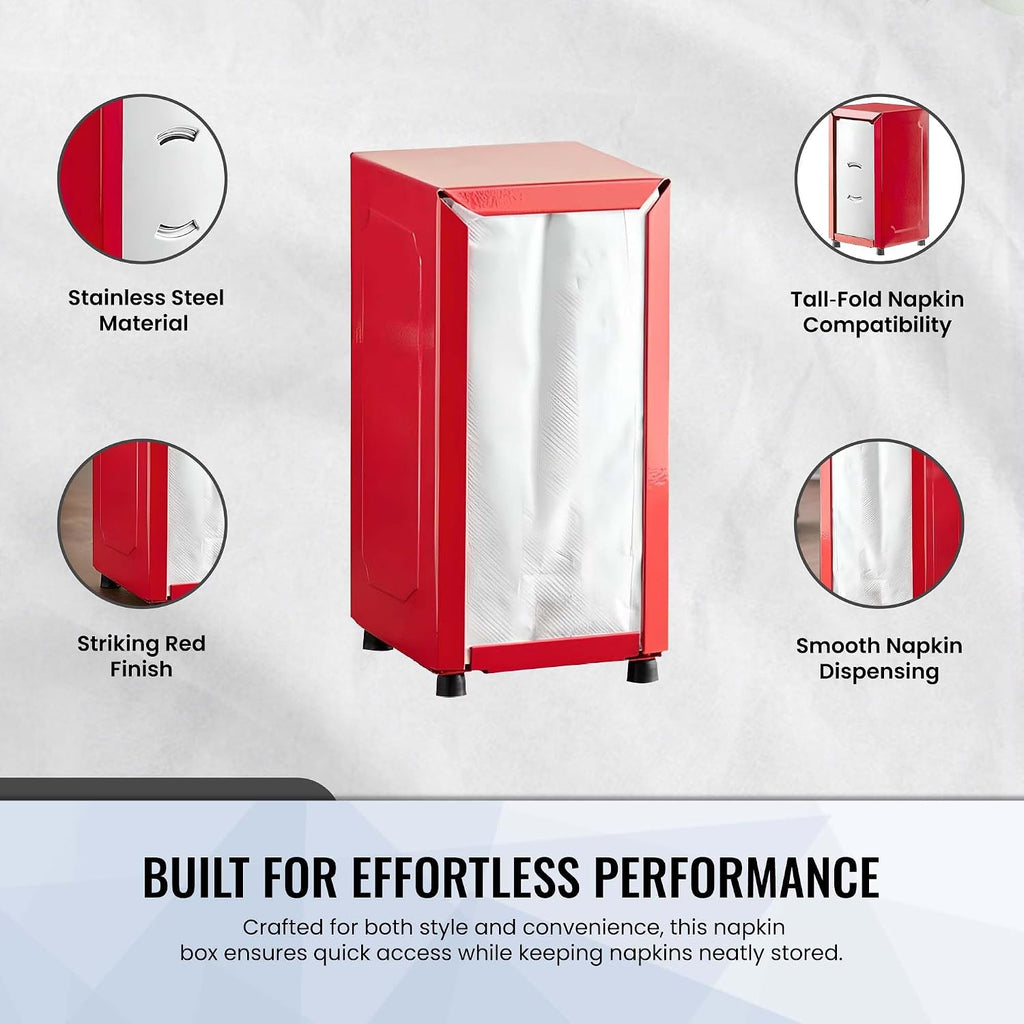 Tall-Fold Two-Sided Napkin Dispenser | Red
