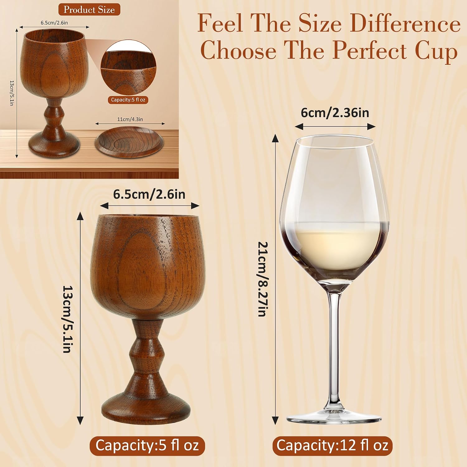 Chalice Cup Wooden, Communion Goblet with Tray & Gift Bag, Communion Chalice Wooden Goblet, Handmade Vintage Wine Cup