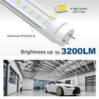 4FT LED T8 Type A+B Tube Lights, 24W(65W Equivalent), 3200LM, 6000K