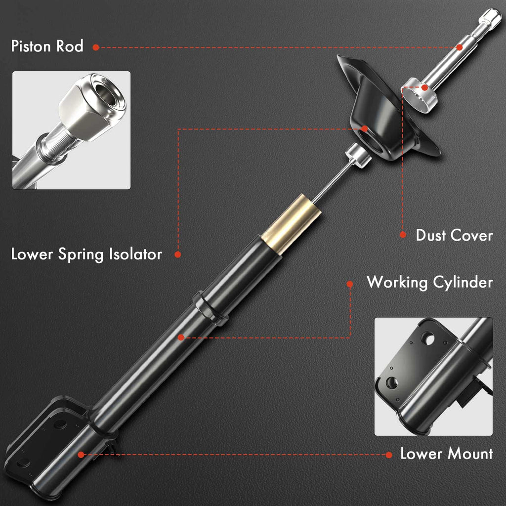 A-Premium Front Bare Struts W/o Coil Spring Compatible with Nissan
