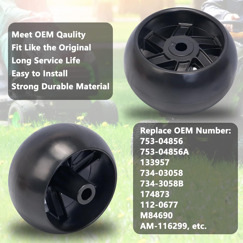 KOOTANS 4 Pack Mower Deck Wheels for Husqvarna 532174873 589527301, for Craftsman MTD AYP 174873 133957 532133957 734-3058, for Cub Cadet 753-04856A, Fit for most 42" 46'' 48'' 50" 52'' and 54" Decks
