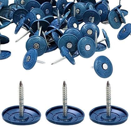 (2000 Pack) Round Plastic Cap Nail 1 Inch Roofing Nails Galvanized Tar Paper Nails for House Wrap Fastening Foam