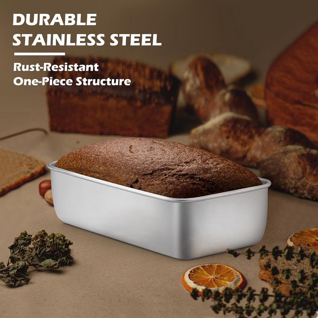 Non-Toxic 9x5IN Stainless Steel Loaf Pan for Baking Bread, 6 Pack