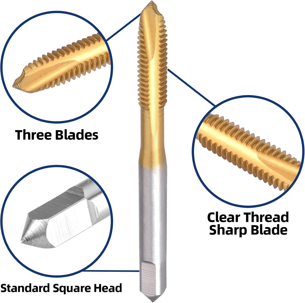 Burkit 1/4"-20 UNC Titanium Coating Spiral Point Tap