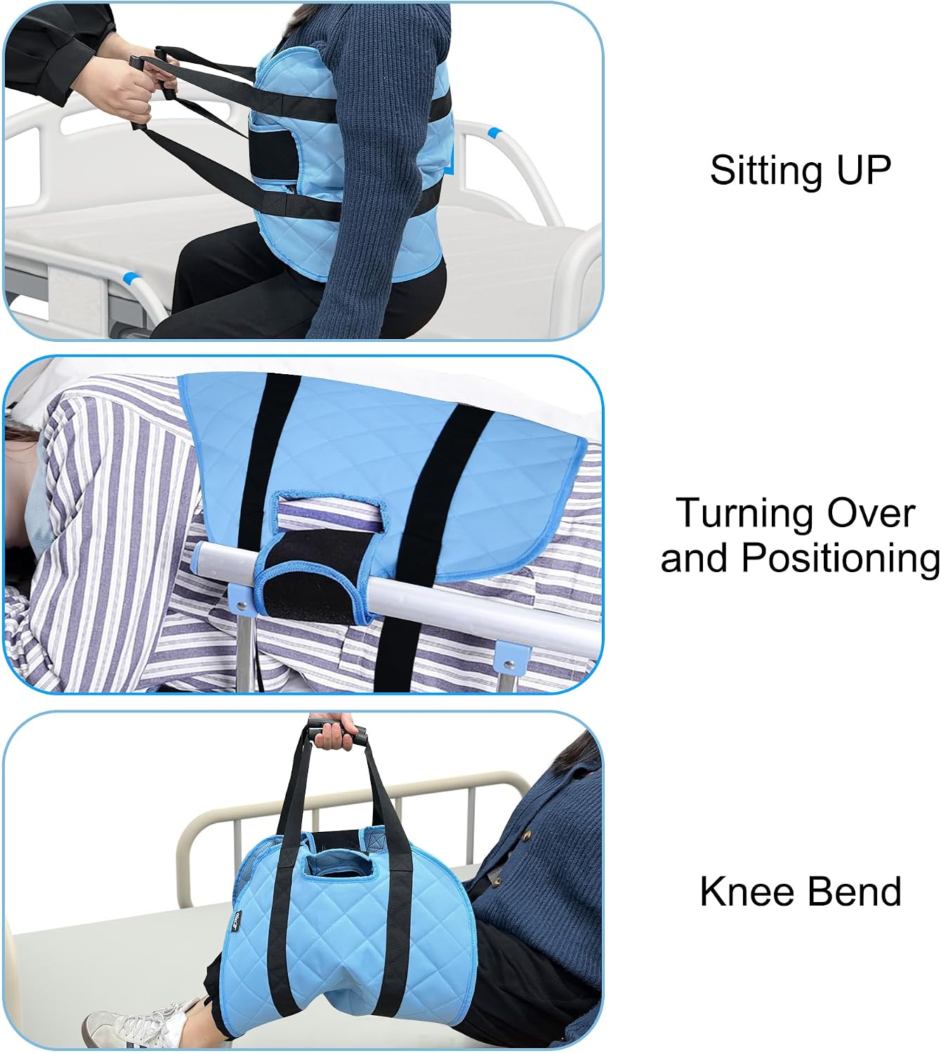 Transfer Sling Padded Gait Belt, Breathable Oxford Non-Slip Lift Aid with Handles&Fixing Belt, Lightweight Mobility