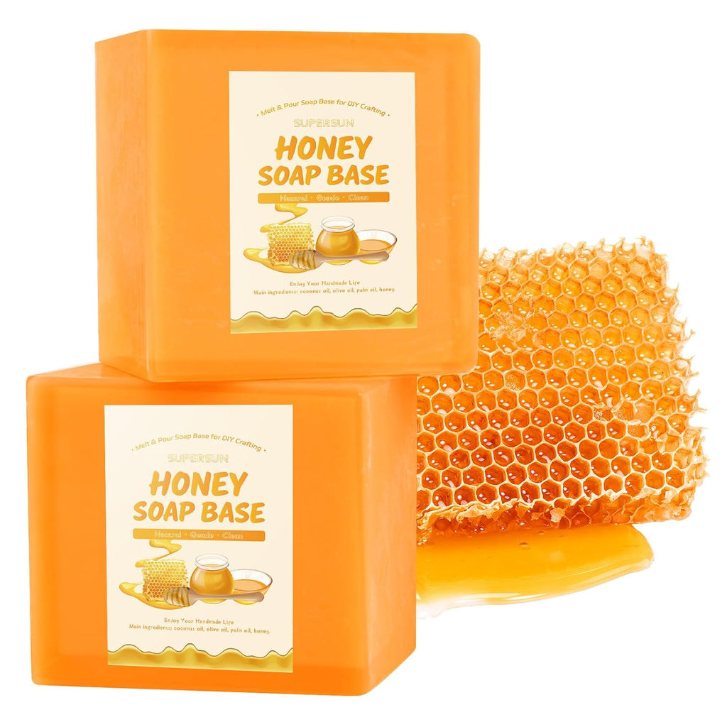 2lb Honey Soap Base for Soap Making Supplies,Moisturizing Melt and Pour Sope Base for DIY Handmade,All Natural and