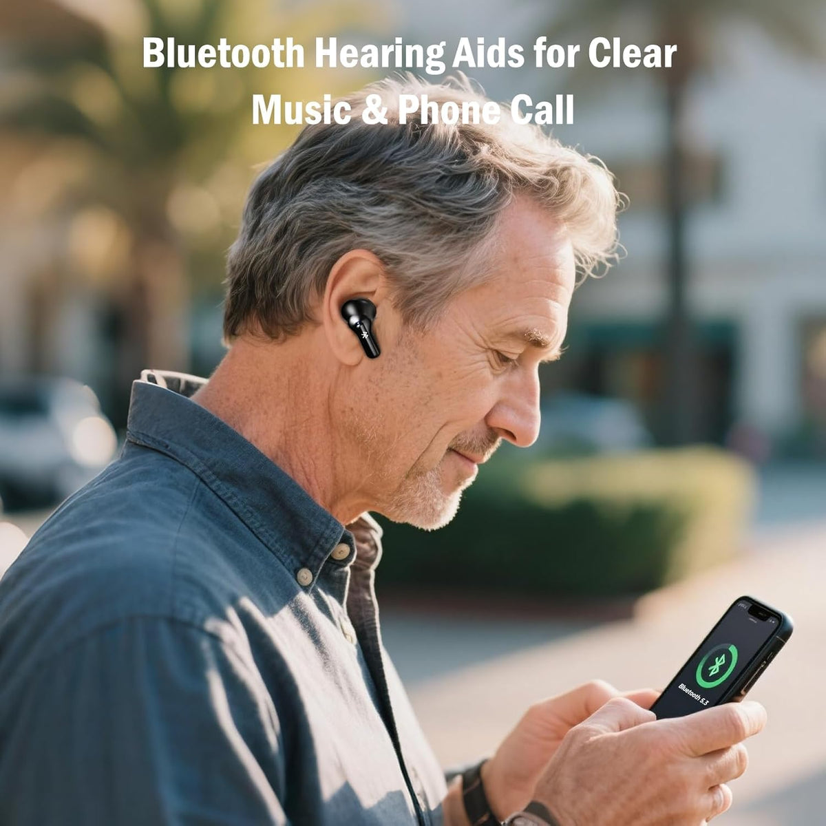 Hearing Aids for Seniors with Bluetooth,Rechargeable,Smart Noise Cancelling