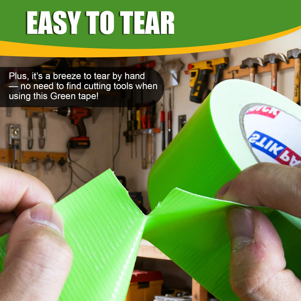 3'' Wide Green Duct Tape Heavy Duty 3 Inches x 55 Yard, 1 Roll