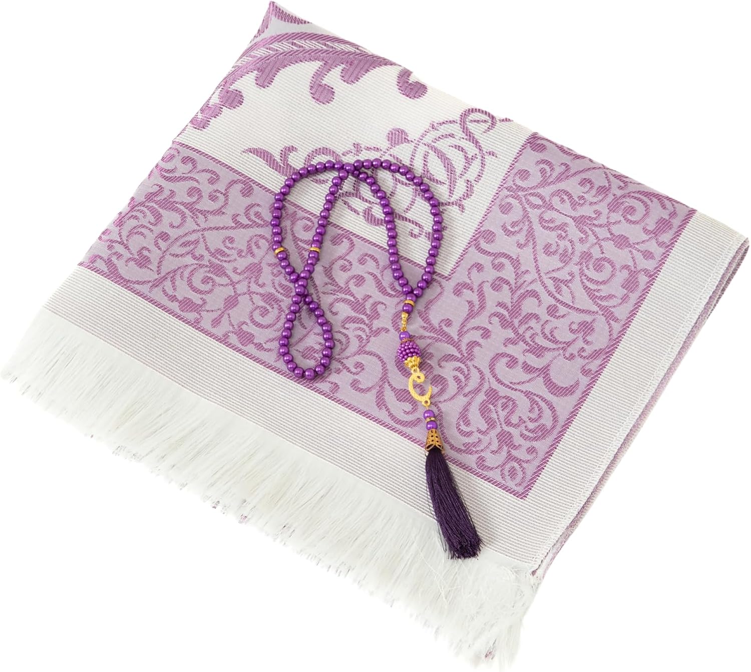 Muslim Prayer Rug with Tasbih and Portable Bag, Muslim Gift for Women Men, Mubarak Islamic Box, Soft Mat Islam Gifts