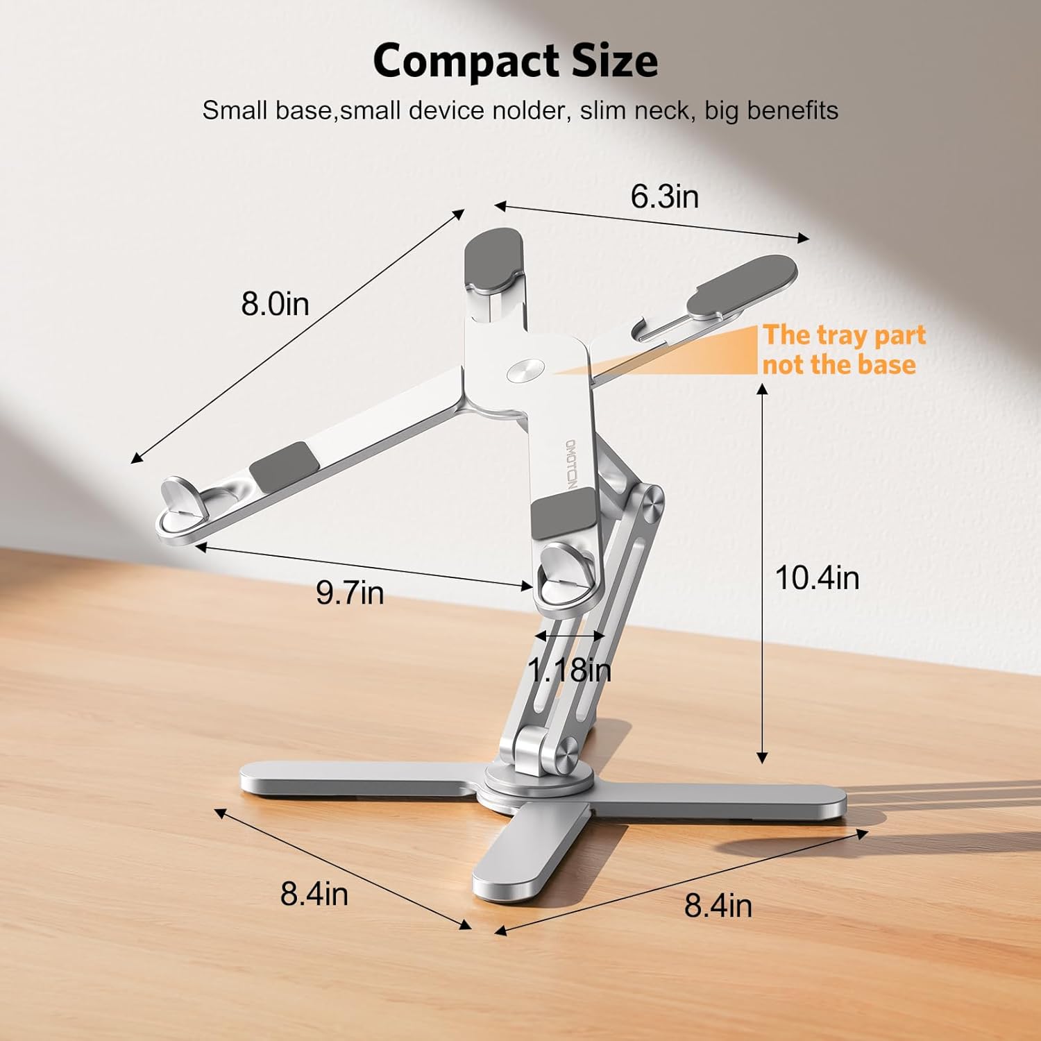 LA10 360° Rotating Laptop Stand Riser for Desk, Ergonomic Foldable Computer Stand Adjustable Height Angles for