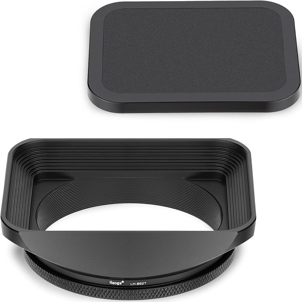 62mm Square Metal Screw-in Mount Lens Hood Shade with Cap for 62mm Canon Nikon Sony Leica Leitz Carl Zeiss