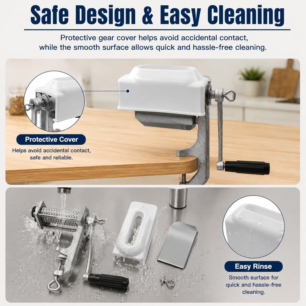 Manual Meat Tenderizer Cuber Tool, Heavy Duty Meat Tenderizer Machine, Desktop Clamp On Steak Flatten Cuber Rolling