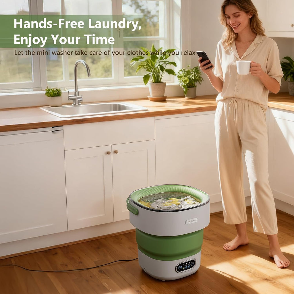 20L Portable Washing Machine — Foldable Portable Laundry Machine and Spinner for Baby Clothes, Underwear, Socks;