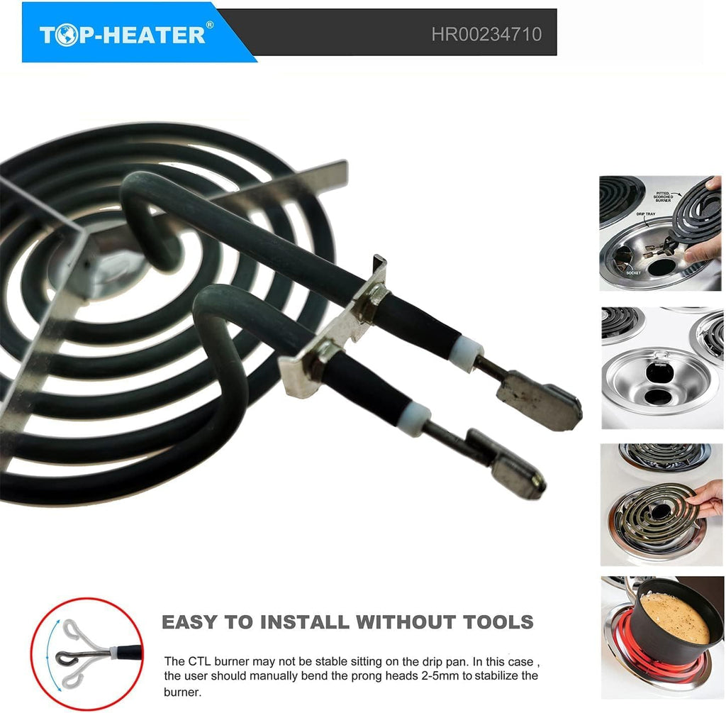 WB30M1 Electric Stove Burner Element, 6 Inch 1325W, 2 Pack