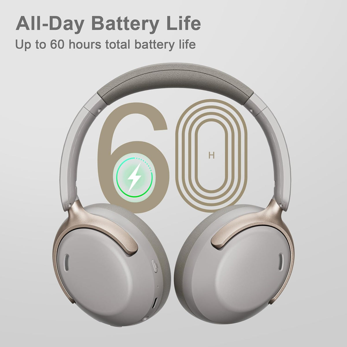 QC30 Hybrid Active Noise Cancelling Headphones, 60H Playtime, Built-in Mic, Wireless Over Ear Headsets with