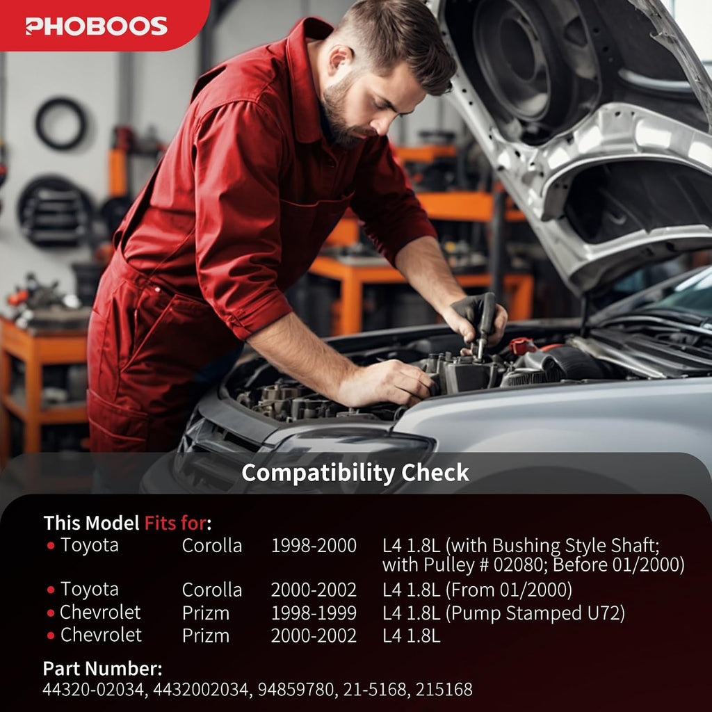 PHOBOOS Power Steering Pump Fit for Toyota Corolla & Chevrolet Prizm