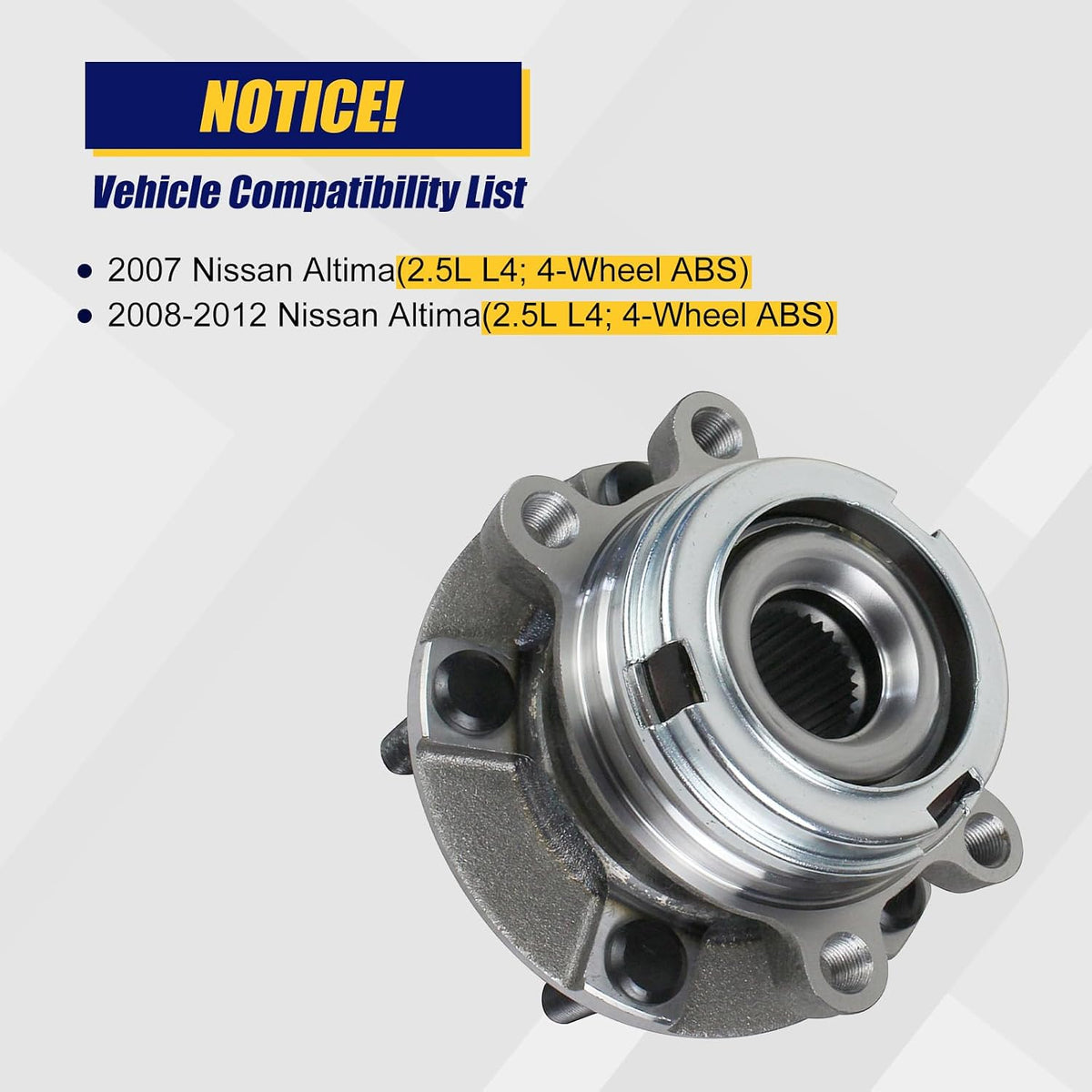 KUSATEC 513294 Front Wheel Bearing and Hub Assembly