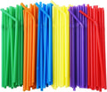 200-Pack Flexible Drinking Straws, Assorted Colors Plastic Disposable Bendy Straws - 7.75" x 0.23"