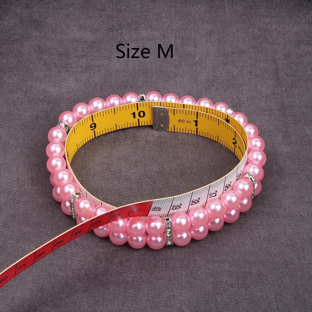 2 Rows Pearls Pet Dog Necklace Collar Bling Accessories Charm Pet Puppy Jewelry Puppy Chihuahua Yorkie Handmade