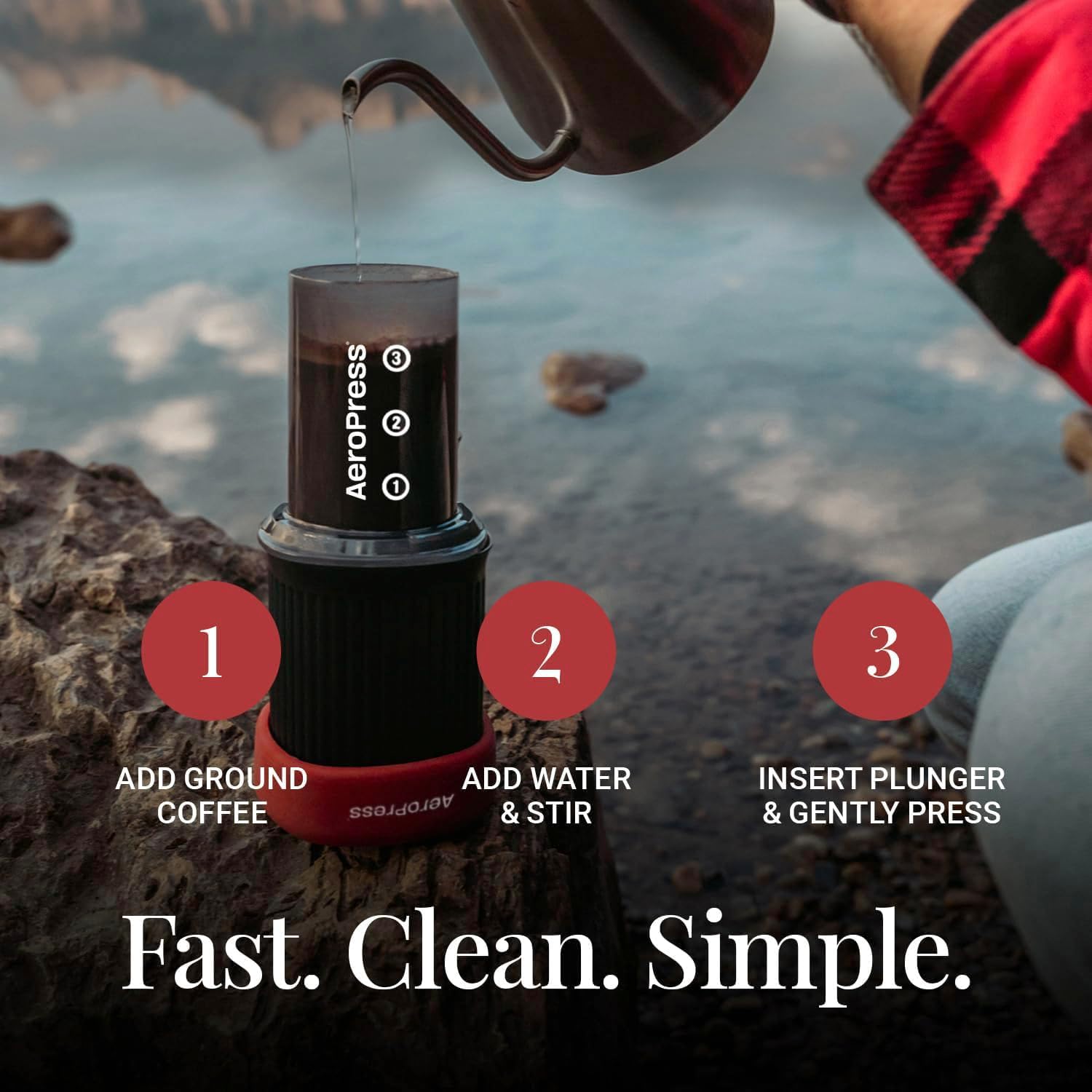 Go, Extra Small Portable Coffee Maker Kit, Travel, Hiking & Camping, All-in-One French Press, Pour-Over & Espresso