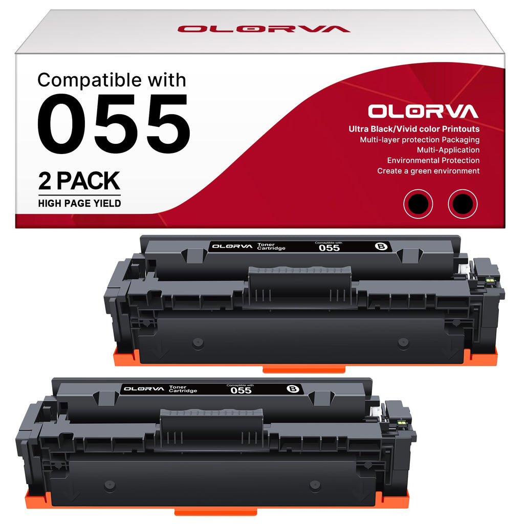 055 Compatible Replacment for Canon 055 055H Black Toner Cartridge 2 Pack