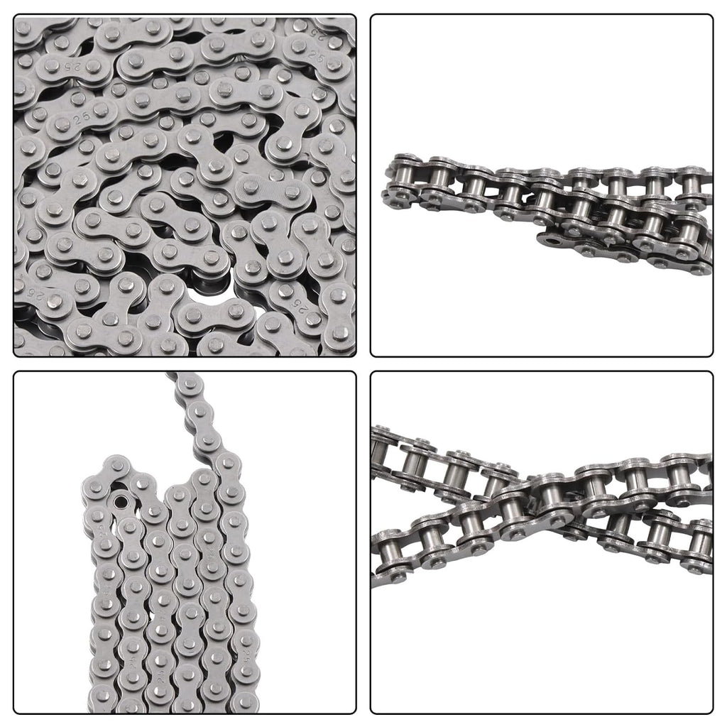 findmall 25 Roller Chain, 10 Feet with 2 Connecting Links