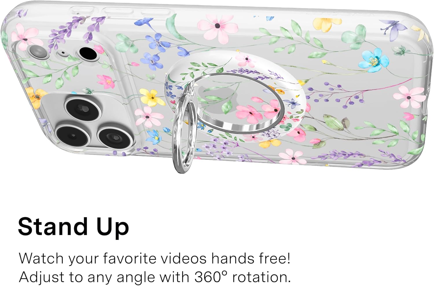 Compatible with MagSafe Phone Grip 2.0 | Cute Magnetic Ring Holder | Finger Loop Kickstand | Pop On Accessory for