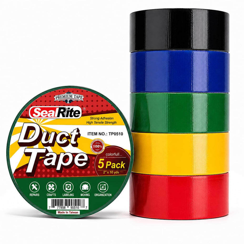 Multi-Color Duct Tape 2 Inch x 10 Yards, 5 Pack