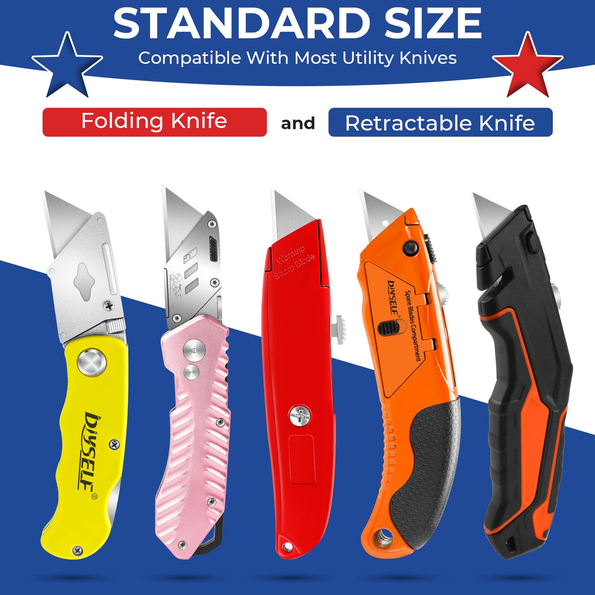 200 Pack Utility Knife Blades, SK5 Box Cutter Blades with Dispenser