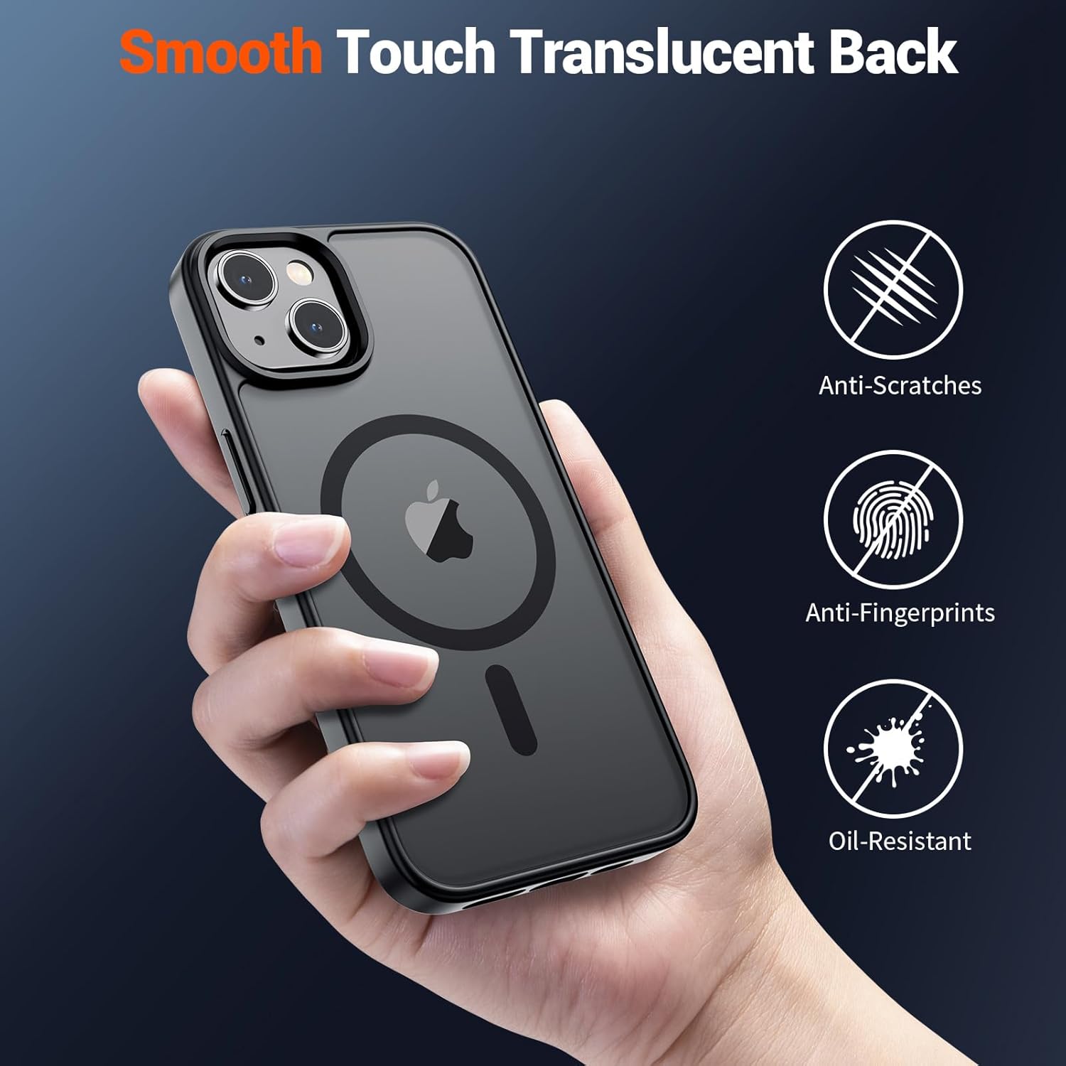 Magnetic for iPhone 15 Case (Compatible with MagSafe) (Military Grade Drop Protection) Translucent Matte Shockproof