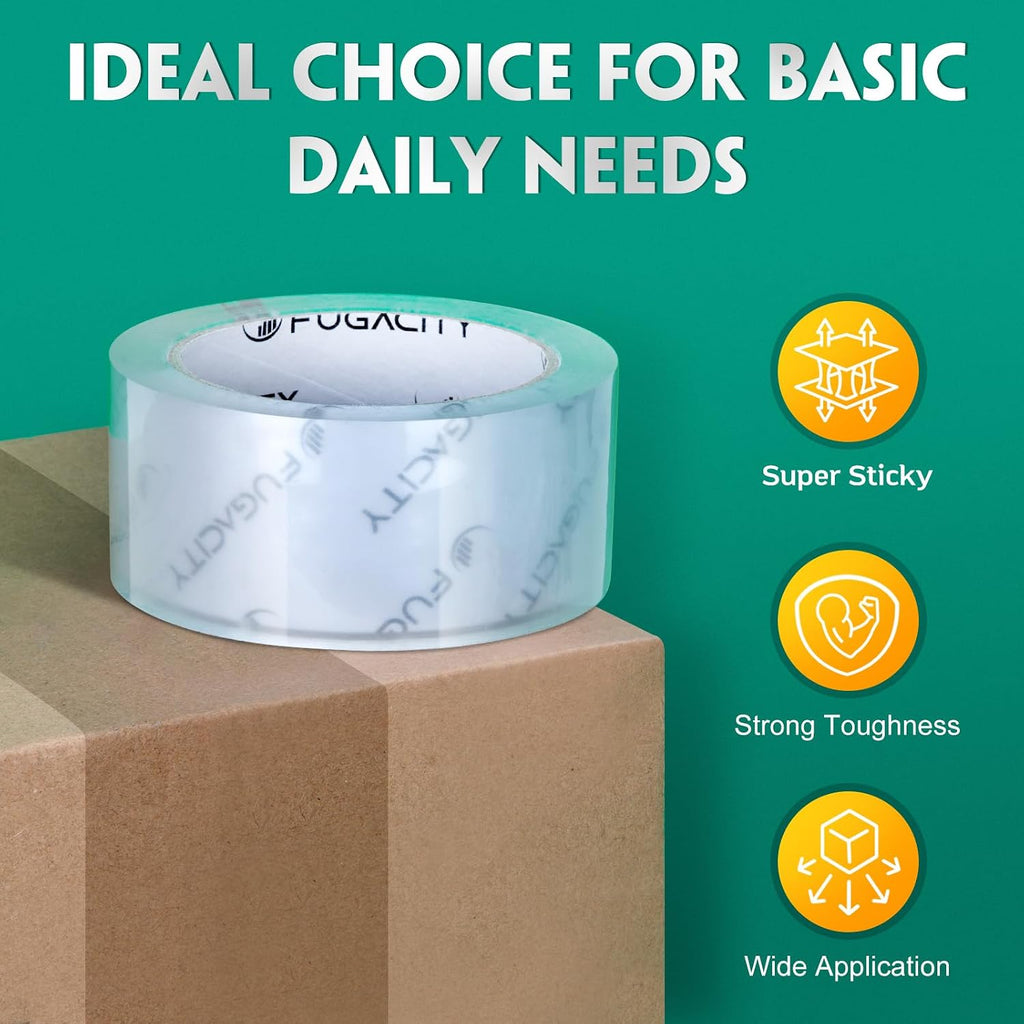 Clear Packing Tape Refills (6 Rolls),Heavy Duty Packaging Tape for Moving Sealing, Moving Supplies,2.7 Mil Thick
