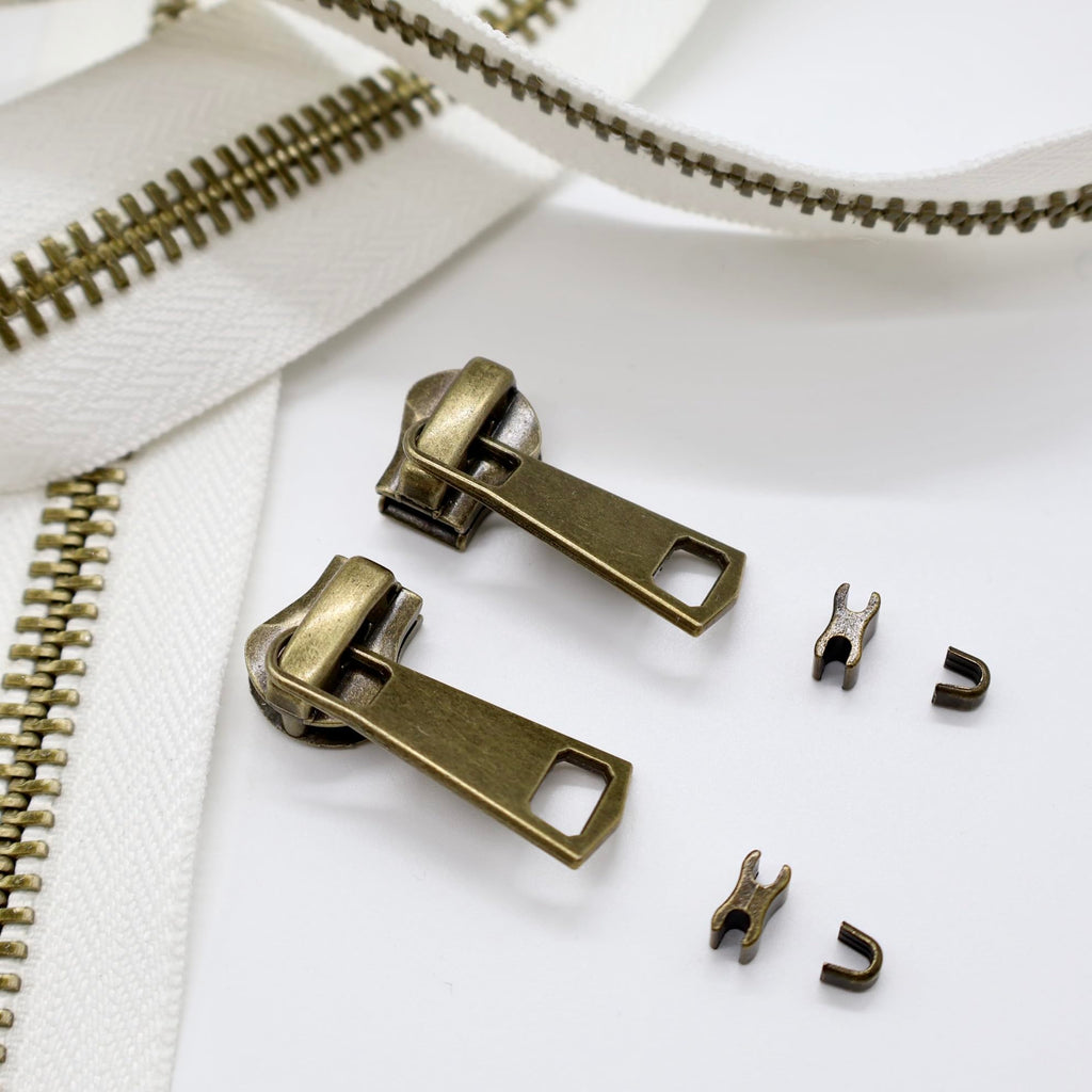 #8 White Copper Teeth Zipper by the Yard 3 Yard Kit