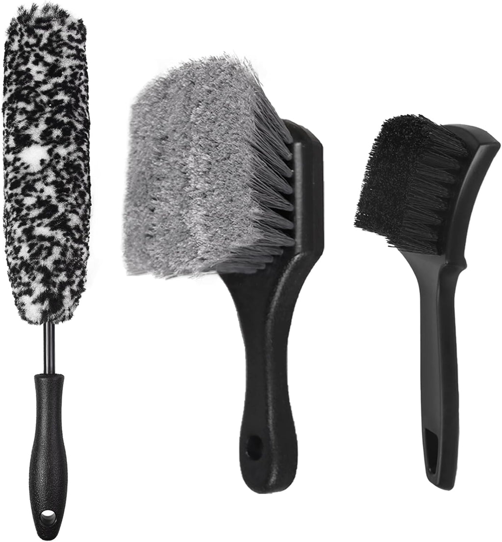 Car Wheel & Tire Brush Set, Wheel Cleaner Brush, Soft & Stiff Bristle Cleaning Brush, Wheel Brushes for Cleaning