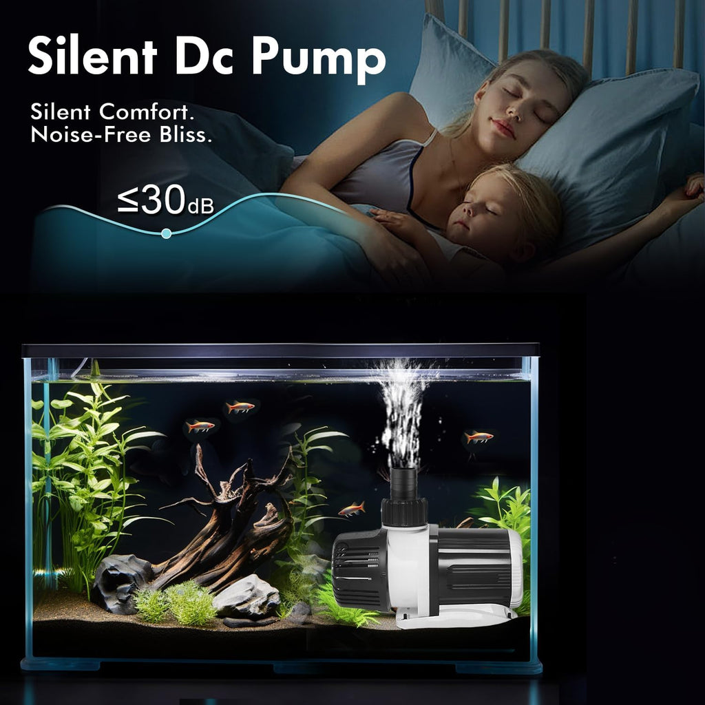 DC-5000 Silent Swirl Controllable DC aquarium Pump 40W 1320GPH-marine wavemaker return pump with sine wave Controller