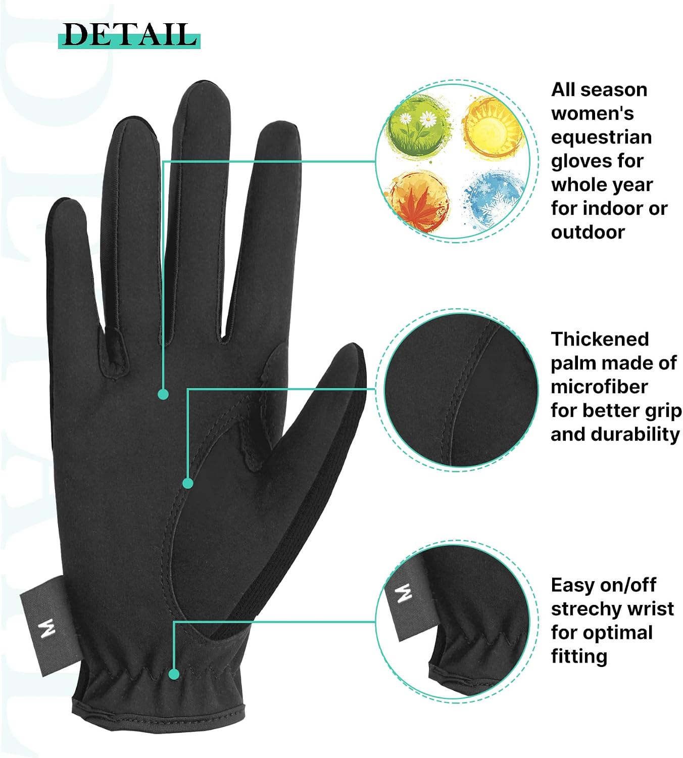 Women Horse Riding Gloves Winter Equestrian Horseback Gloves